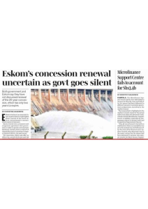 Eskom Concession Renewal Uncertain