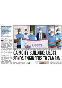 Capacity Building, UEGCL Sends Engineers to Zambia