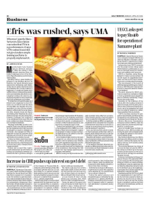 Daily Monitor, April 23 Pg. 32. UEGCL asks Govt to pay UGX 40B for operation of Namanve plant