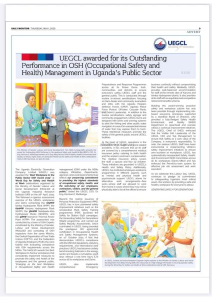 UEGCL awarded for its OSH Mgt. DM. 1.5.25