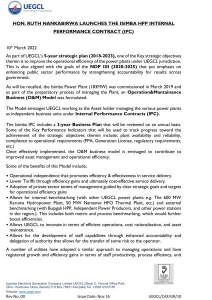 Hon. Ruth Nankabirwa Launches the Isimba HPP Internal Performance Contract (IPC)