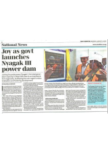 Joy as Govt Launches Nyagak III Power Plant Monitor 2025.8.4