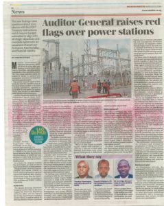 Auditor General raises red flags over power stations